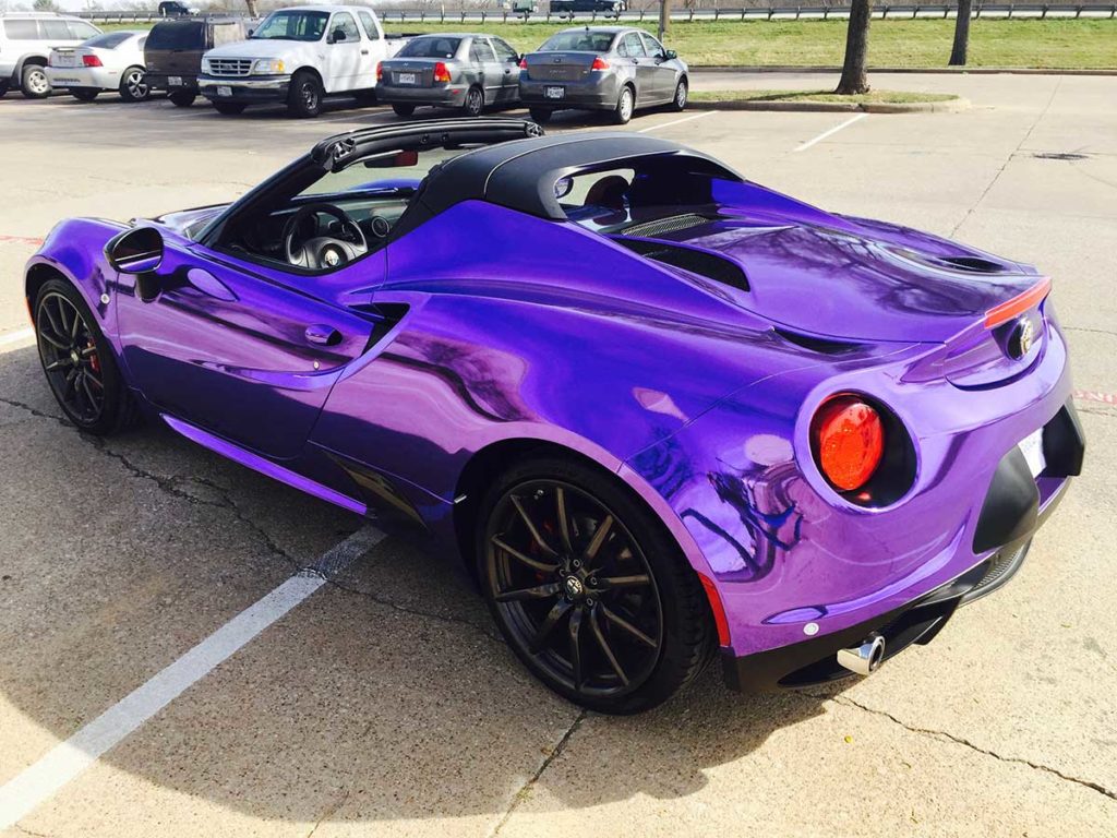 Purple Chrome Wrap on Alfa Romeo 4C Spyder
